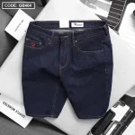 Quần Short Jeans Nam Cao Cấp Slim Fit Thêu Logo