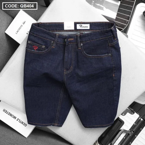 Quần Short Jeans Nam Cao Cấp Slim Fit Thêu Logo
