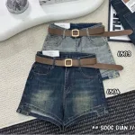 Quần Short Jean Nữ Không Co Giãn Đứng Form Chuẩn