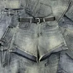 Quần Short Jean Nữ Không Co Giãn Đứng Form Chuẩn