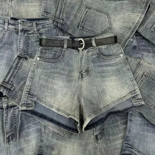 Quần Short Jean Nữ Không Co Giãn Đứng Form Chuẩn