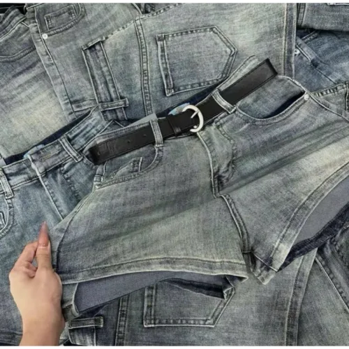 Quần Short Jean Nữ Không Co Giãn Đứng Form Chuẩn
