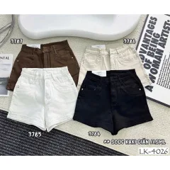 Quần Short Jean Trơn Nữ Không Co Giãn Đứng Form Chuẩn - Có 5 Màu Mặc Cực Xinh