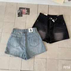 Quần Short Jean Trơn Nữ Không Co Giãn Đứng Form Chuẩn Mặc Cực Xinh