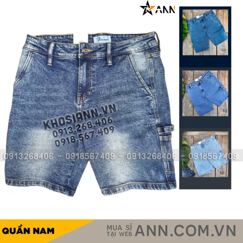 Quần Short Jeans Nam Rurumen Cao Cấp Chất Liệu Co Giãn (Có size 36)