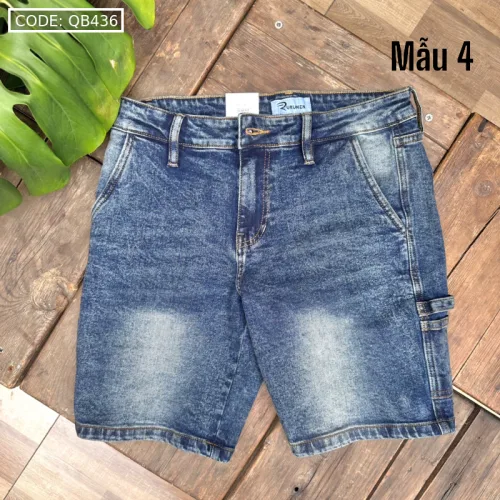Quần Short Jeans Nam Rurumen Cao Cấp Chất Liệu Co Giãn (Có size 36)