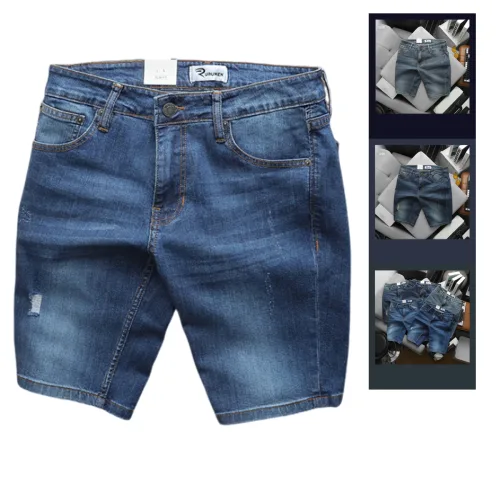 Quần Short Jeans Nam Rurumen Cao Cấp Chất Liệu Co Giãn Size Từ 50kg-90kg (Có size 36)