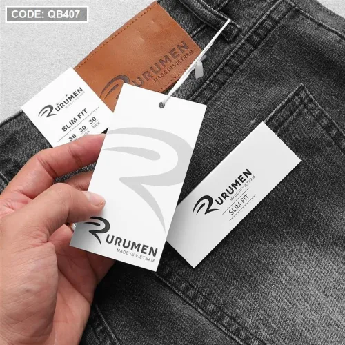Quần Short Jeans Nam Rurumen Cao Cấp Hàng VNXK Phối Logo (có size 36)