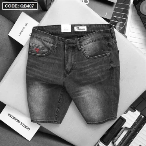 Quần Short Jeans Nam Rurumen Cao Cấp Hàng VNXK Phối Logo (có size 36)