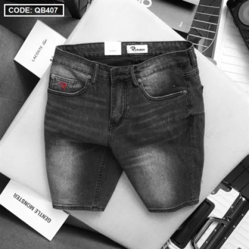 Quần Short Jeans Nam Rurumen Cao Cấp Hàng VNXK Phối Logo (có size 36)