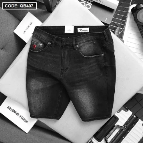 Quần Short Jeans Nam Rurumen Cao Cấp Hàng VNXK Phối Logo (có size 36)
