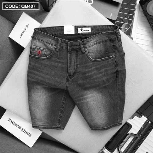 Quần Short Jeans Nam Rurumen Cao Cấp Hàng VNXK Phối Logo (có size 36)