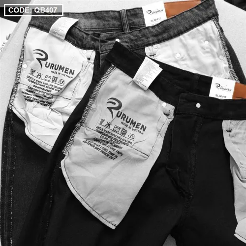 Quần Short Jeans Nam Rurumen Cao Cấp Hàng VNXK Phối Logo (có size 36)