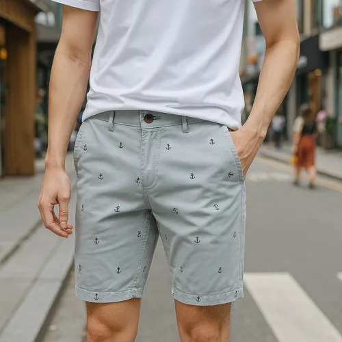 Quần Short Kaki Nam Cao Cấp In Logo Mũi Neo