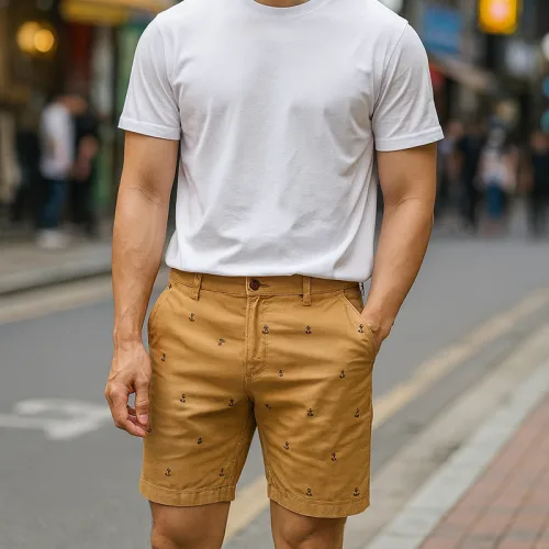Quần Short Kaki Nam Cao Cấp In Logo Mũi Neo