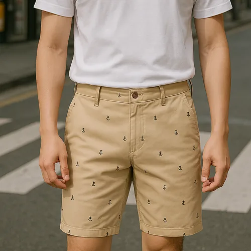 Quần Short Kaki Nam Cao Cấp In Logo Mũi Neo