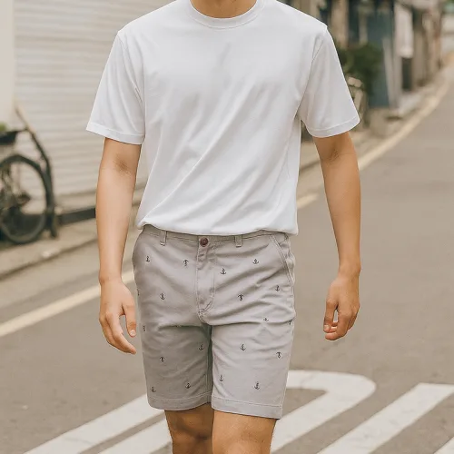 Quần Short Kaki Nam Cao Cấp In Logo Mũi Neo