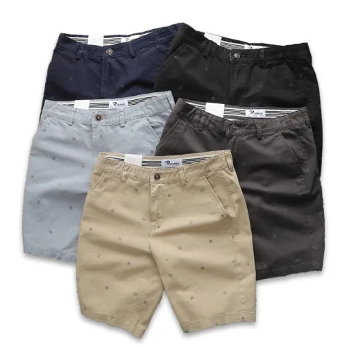 Quần Short Kaki Nam Co Giãn Rurumen In Hoạ Tiết Nhí