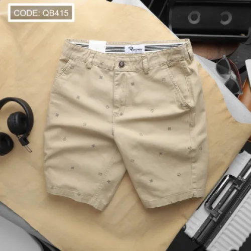 Quần Short Kaki Nam Co Giãn Rurumen In Hoạ Tiết Nhí