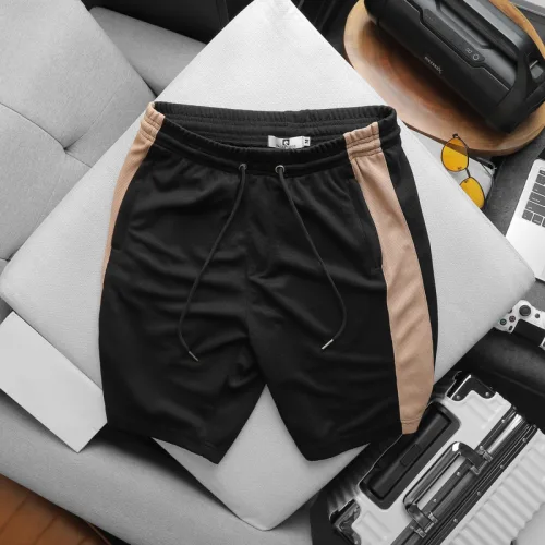 Quần Short Thun Nam Phối Sọc Màu Túi Kéo