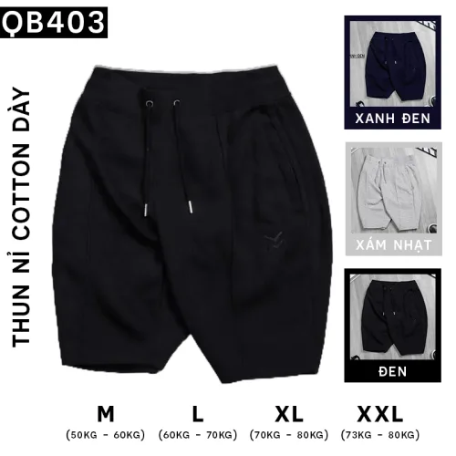 Quần Short Nam Thun Nỉ Thêu Logo Chữ M Cao Cấp