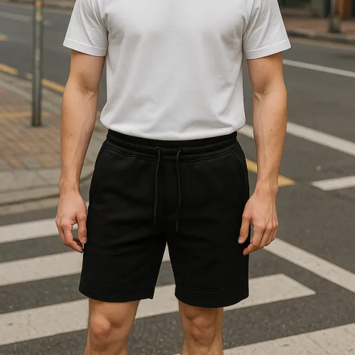 Quần Short Thun Nam Viền Sọc Ngang New Basic