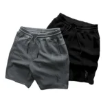 Quần Short Thun Nam Viền Sọc Thêu Logo Chữ