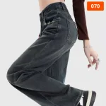 Quần Suông Nữ - Quần Jeans Suông Lở Nữ Rách Túi Chất Liệu Vải Dày Mềm Không Co Giãn