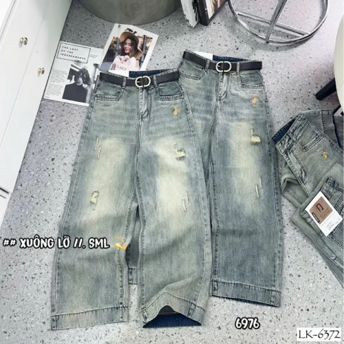 Quần Suông Nữ - Quần Jeans Suông Rách Nữ Chất Liệu Vải Dày Mềm Không Co Giãn - Nhiều Mẫu Đẹp