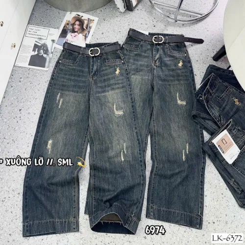 Quần Suông Nữ - Quần Jeans Suông Rách Nữ Chất Liệu Vải Dày Mềm Không Co Giãn - Nhiều Mẫu Đẹp
