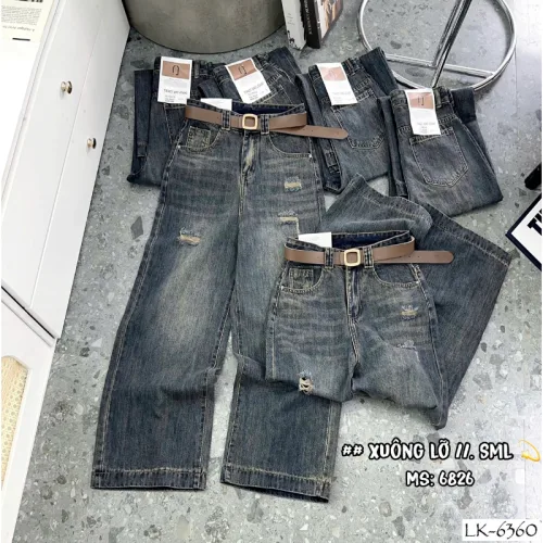Quần Suông Nữ - Quần Jeans Suông Rách Nữ Chất Liệu Vải Dày Mềm Không Co Giãn - Nhiều Mẫu Đẹp