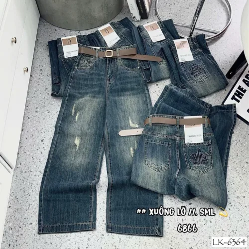 Quần Suông Nữ - Quần Jeans Suông Rách Nữ Chất Liệu Vải Dày Mềm Không Co Giãn - Nhiều Mẫu Đẹp