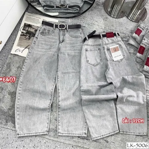 Quần Thụng Jeans Nữ Vải Dày Mềm Không Co Giãn Nhiều Mẫu