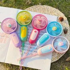 Sỉ quạt Mini Cầm Tay Kèm Stiker 7.5x15x5.5cm