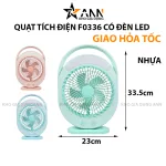Quạt tích điện F0336 tích hợp đèn LED