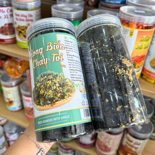 Khám phá Rong Biển Cháy Tỏi Loại Ngon 200g Hộp Pet thuộc nhóm Rong biển, cơm cháy, bánh tráng