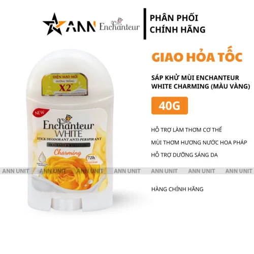Đánh giá sáp Khử Mùi Enchanteur White Charming 40g - Sáp Khử Mùi Hương Nước Hoa Pháp