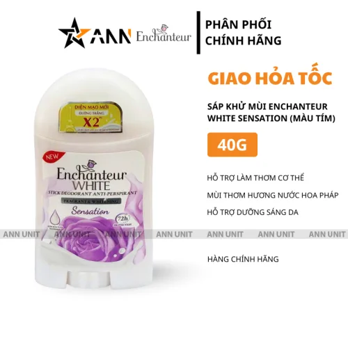 Enchanteur White Sensation 40g, sáp khử mùi hương nước hoa Pháp