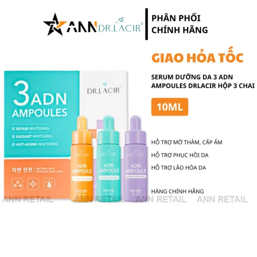 Niacinamide có mặt trong công thức, nhưng không kèm nồng độ — Serum Dưỡng Da 3 ADN Ampoules