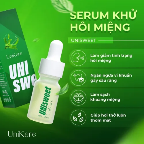 Serum thơm miệng Unisweet trong nhịp vệ sinh buổi sáng