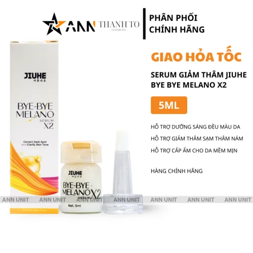 Những dấu hiệu nhận diện nằm ngay trên bao bì — Serum giảm thâm JIUHE Bye-Bye Melano