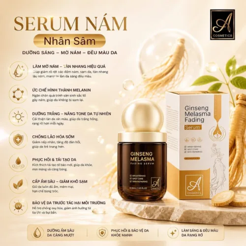 Sỉ serum Nám A Ginseng Melasma Fading Serum Cosmetic Phương Anh 35ml - Serum A Mỹ Phẩm Phương Anh - Phiên Bản Mới