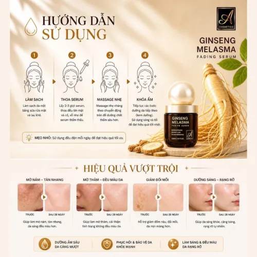 Sỉ serum Nám A Ginseng Melasma Fading Serum Cosmetic Phương Anh 35ml - Serum A Mỹ Phẩm Phương Anh - Phiên Bản Mới