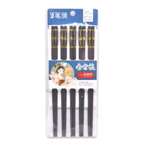 Bộ 10 đôi đũa 3 sọc chống trơn trượt, dài 24 cm