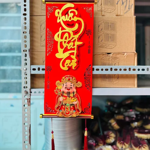 Set 2 Dây Treo Chúc Tết Mẫu Chữ Nhật Thần Tài( Nhiêu mẫu) - Giá 2 Cái Liễn Nhung