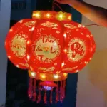 Set 2 Lồng Đèn Điện 3D Phản Quang Chữ Phúc Trang Trí Tết 120cm