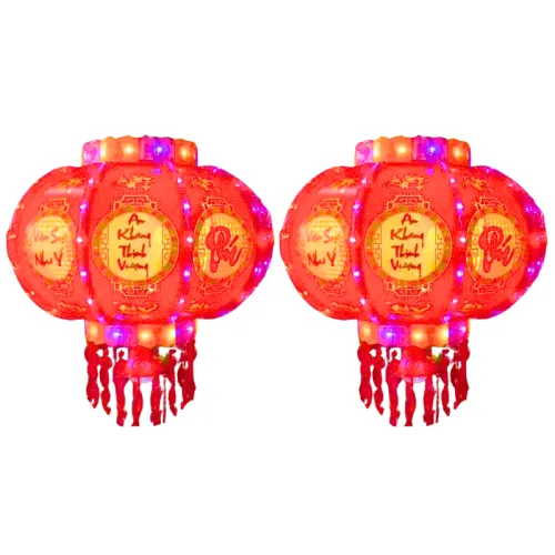 Khám phá Set 2 Lồng Đèn Điện Phản Quang 3 Xu Trang Trí Tết 150cm thuộc nhóm đèn tết
