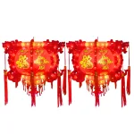 Set 2 Lồng Đèn Điện Phản Quang Hội An Việt Trang Trí Tết 60cm