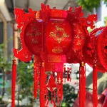 Set 2 Lồng Đèn Điện Phản Quang Hội An Việt Trang Trí Tết 60cm