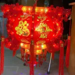 Set 2 Lồng Đèn Điện Phản Quang Hội An Việt Trang Trí Tết 60cm